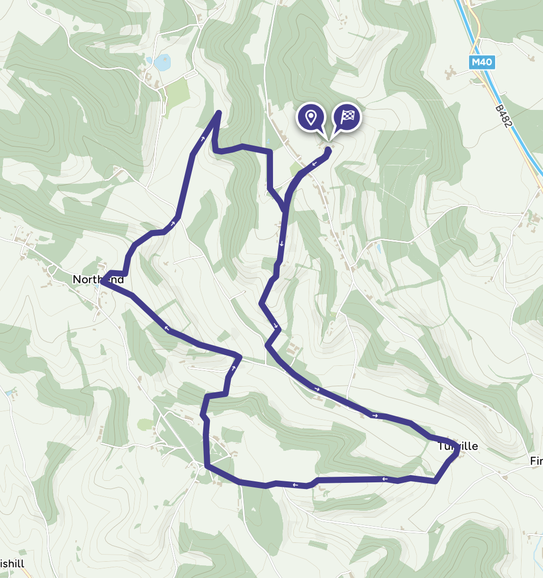Turville Heath Route on OS Maps
